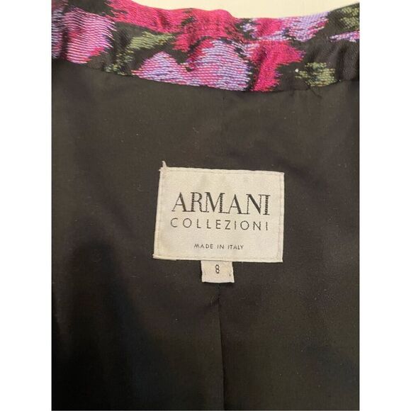 Giorgio Armani Ikat Floral Blazer Purple Size 8 - Picture 8 of 9